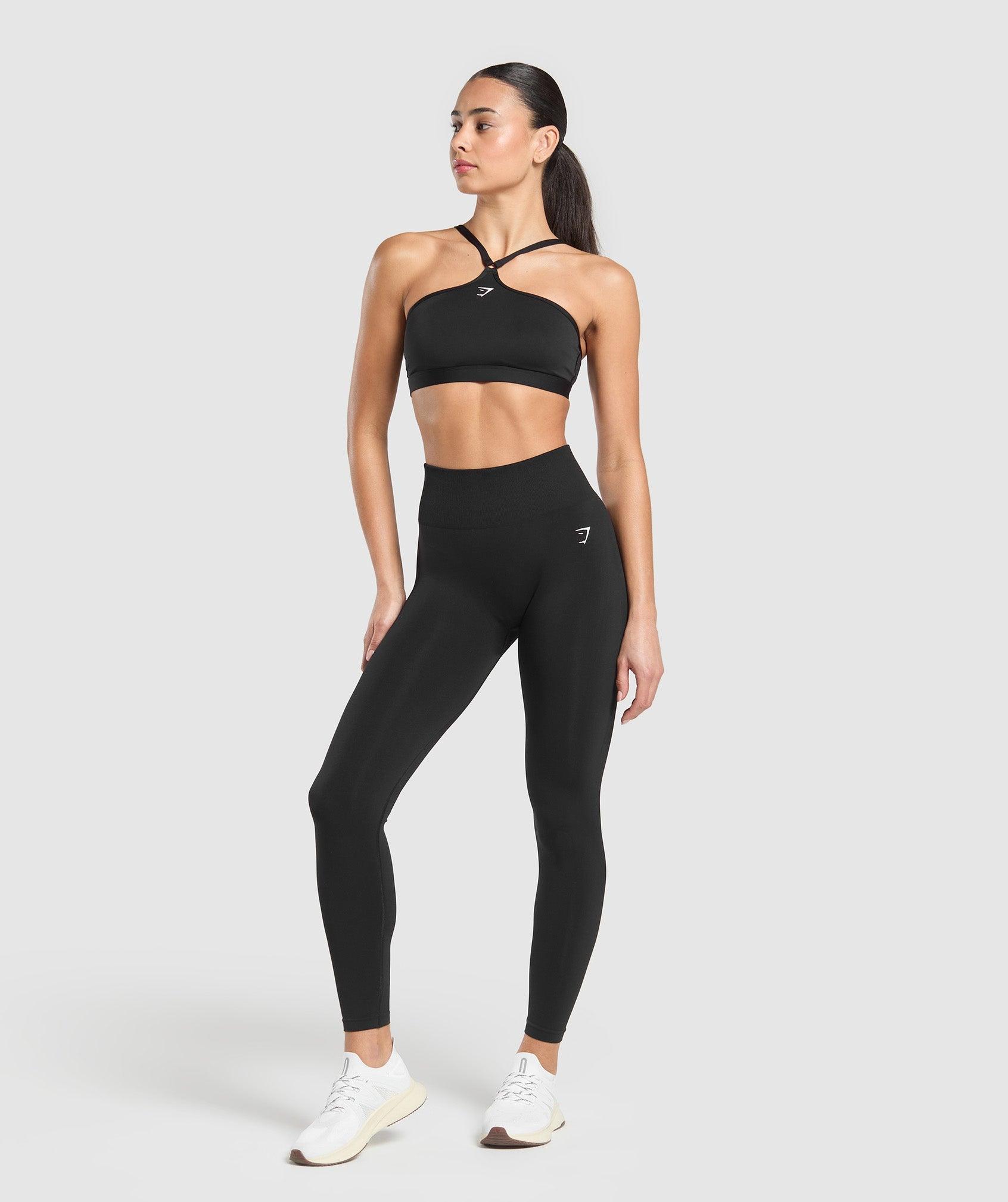 Gymshark Halter Neck Sports Bra - Black Female Product Image