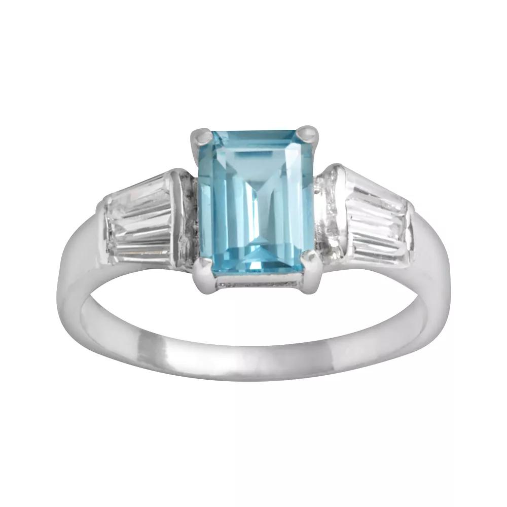 Traditions Jewelry Company Square Blue Topaz Ring, Women's,  Product Image