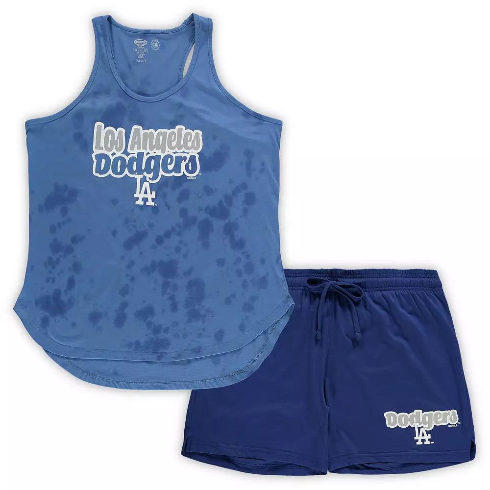 Women's Concepts Sport Royal Los Angeles Dodgers Plus Size Cloud Tank Top & Shorts Sleep Set, Size: 4XL, Blue Product Image