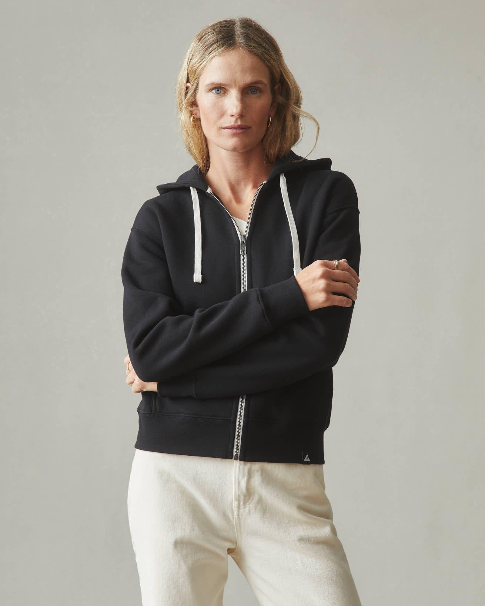 Women's Midweight Full Zip - Black Product Image