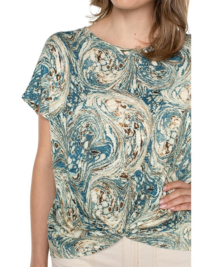 Long Sleeve V-Neck Knit Top W/ Shirring Product Image