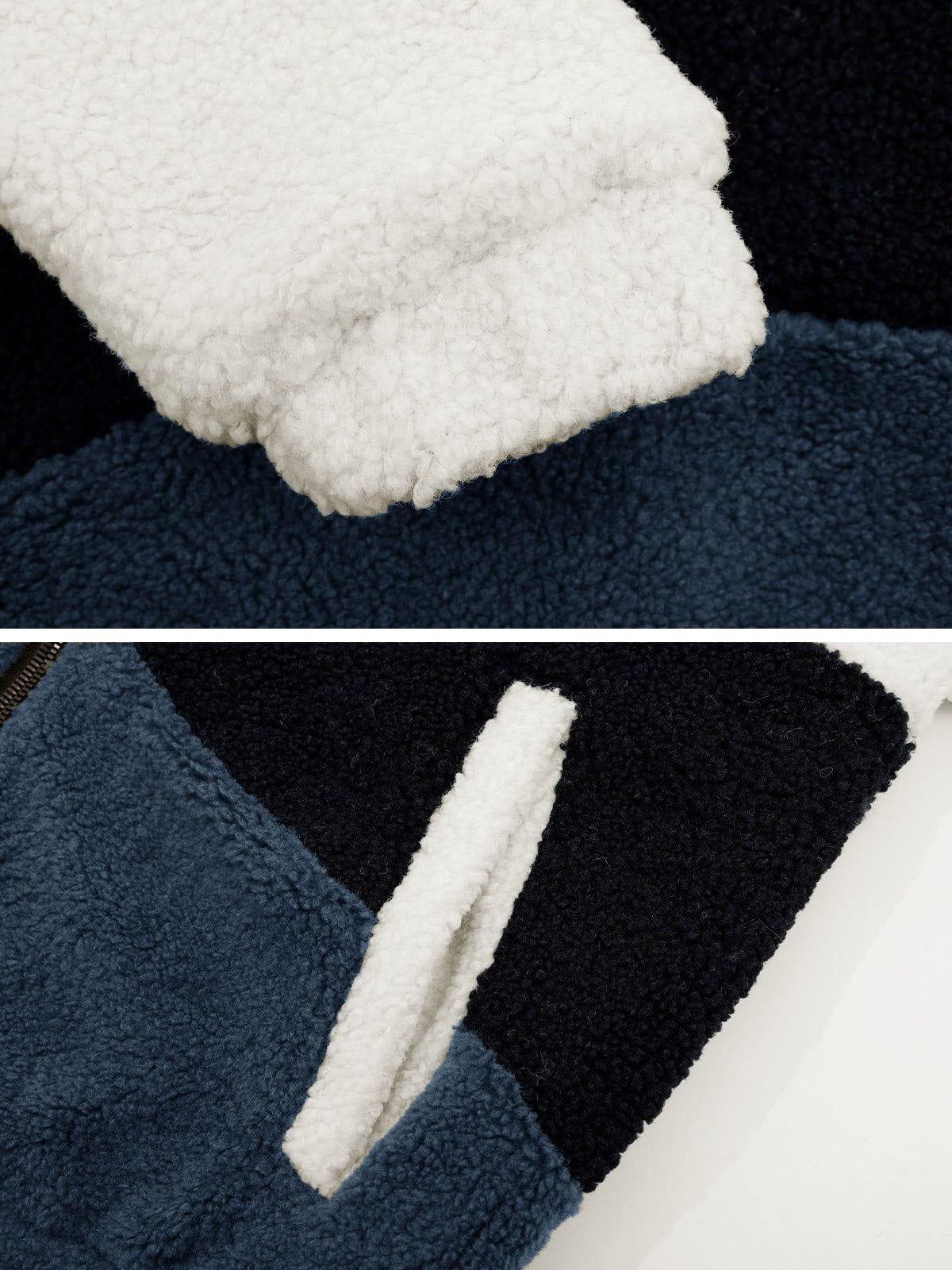 Aelfric Eden Patchwork Color Block Sherpa Coat Product Image