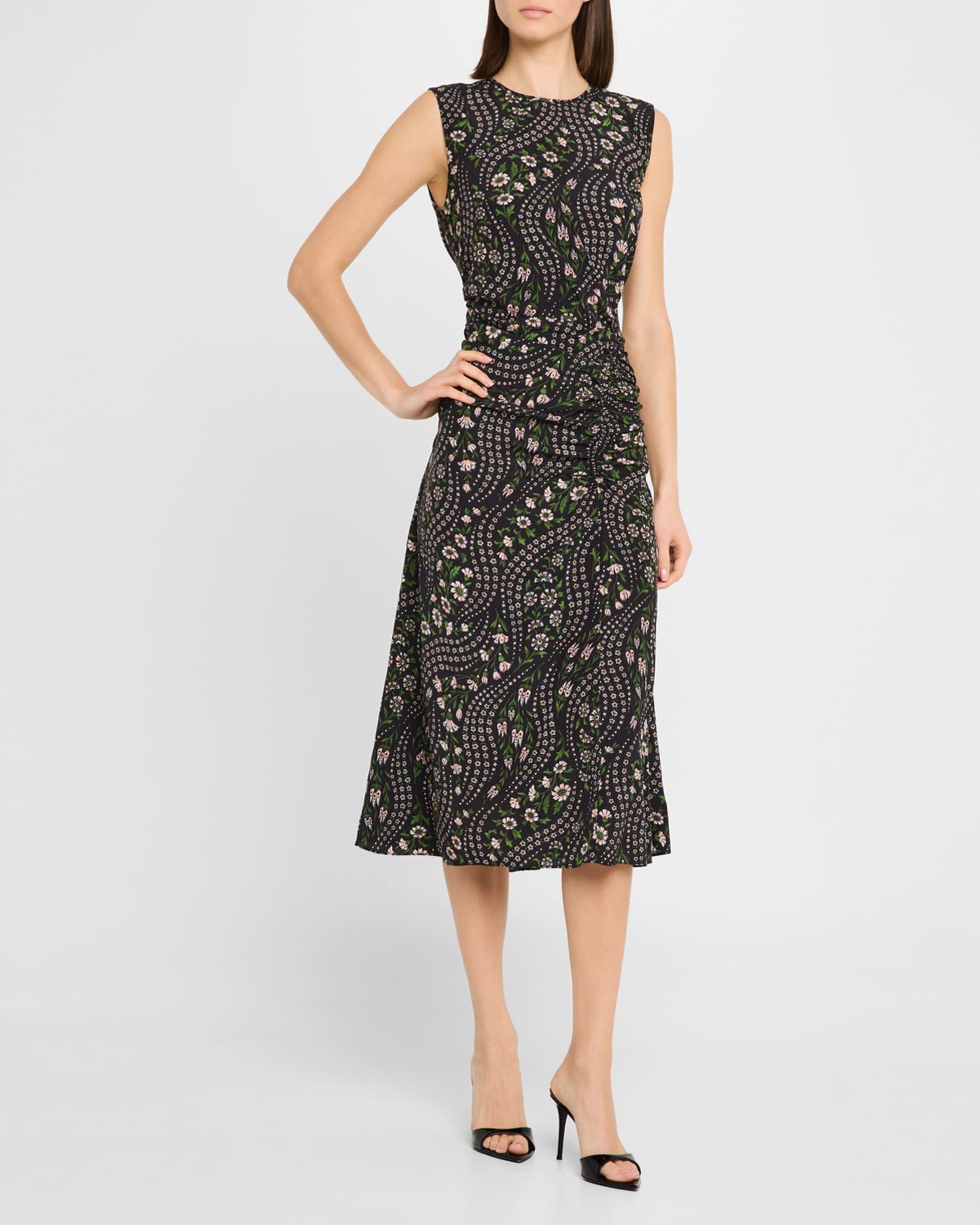 Viviana Floral Silk Midi Dress Product Image