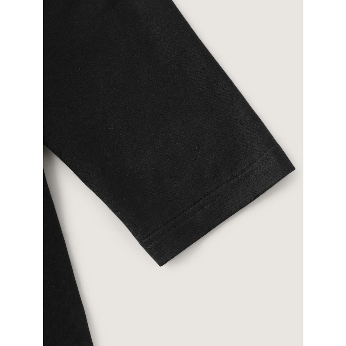 Plus Size Supersoft One-Shoulder Plain T-Shirt Black Women Leisure Gathered One-shoulder neck Casual T-shirts BloomChic 14-16/1X Product Image