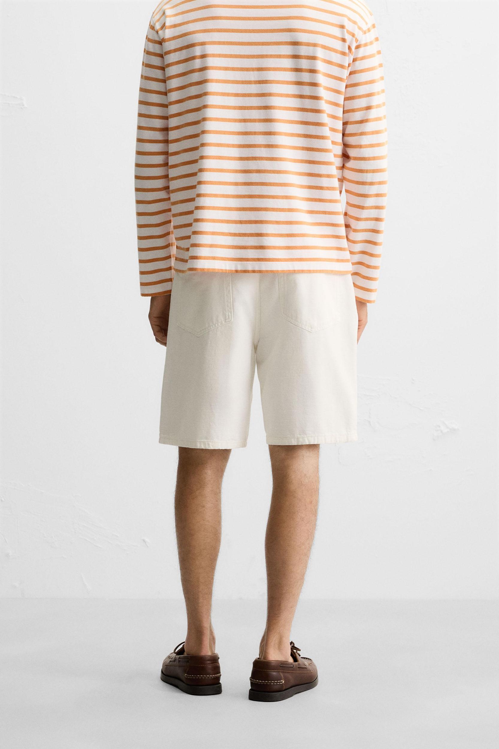 RELAXED FIT PLEATED BERMUDA SHORTS Product Image