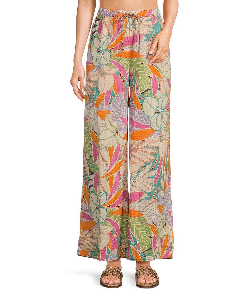 Rip Curl Vadella Tropical Floral Print Wide Leg Pants Product Image
