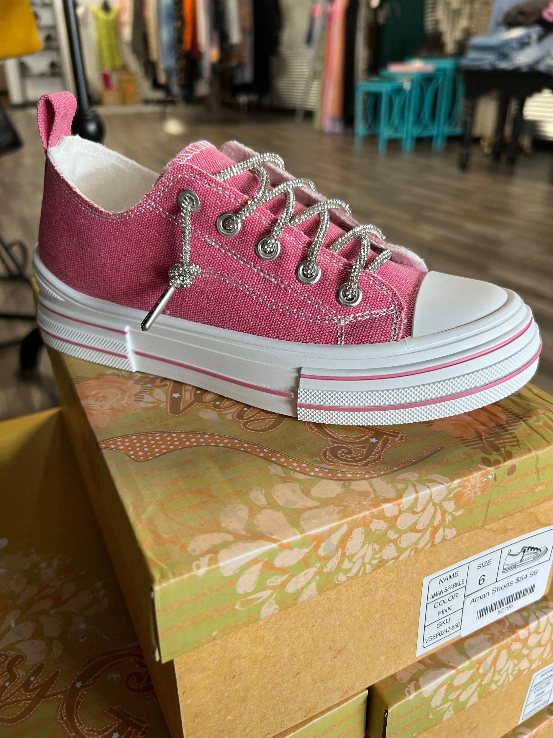 Very G Pink Sparkly Aman Tennis Shoes Product Image