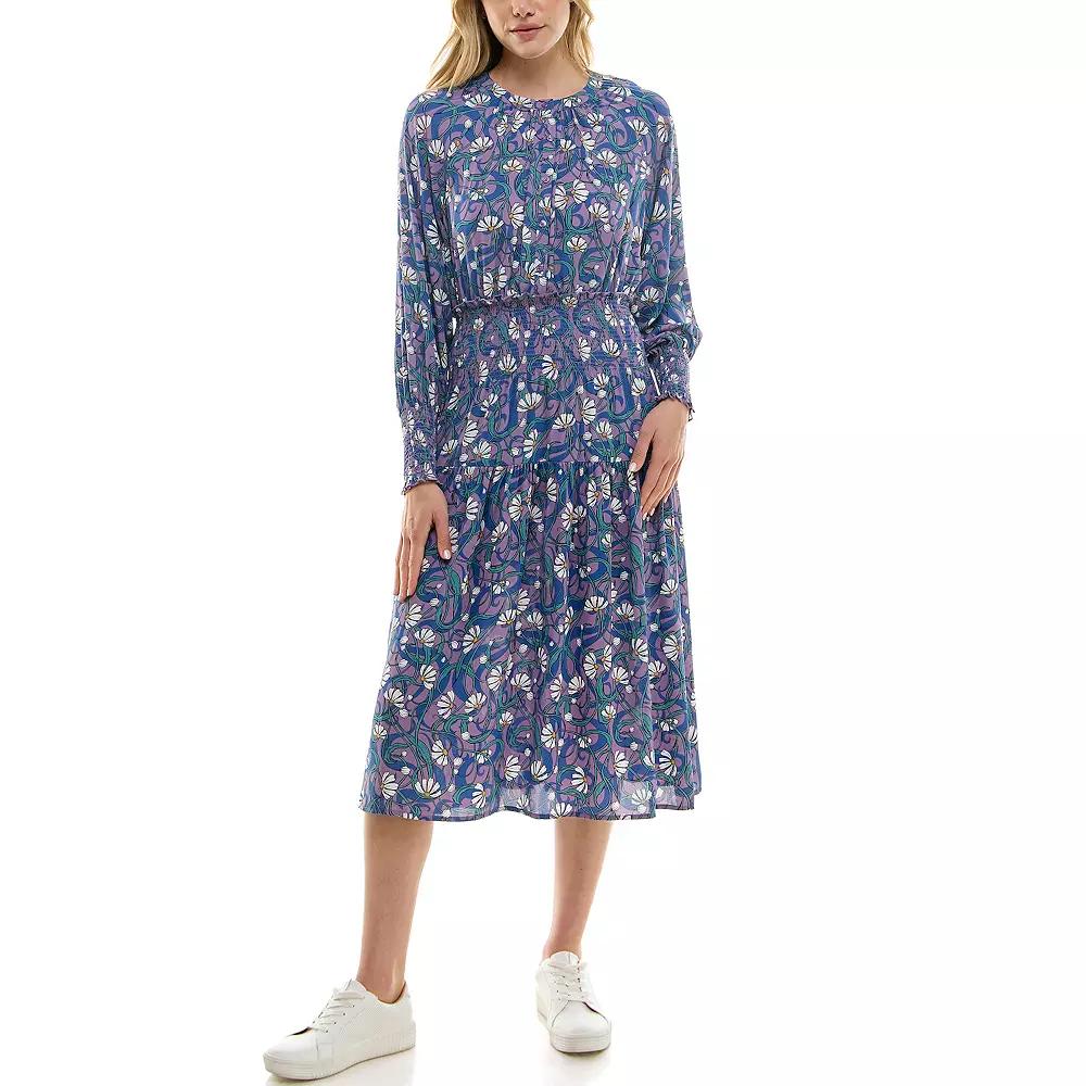 Women's Nicole Miller Lora Long Sleeve Printed Dress,  Product Image