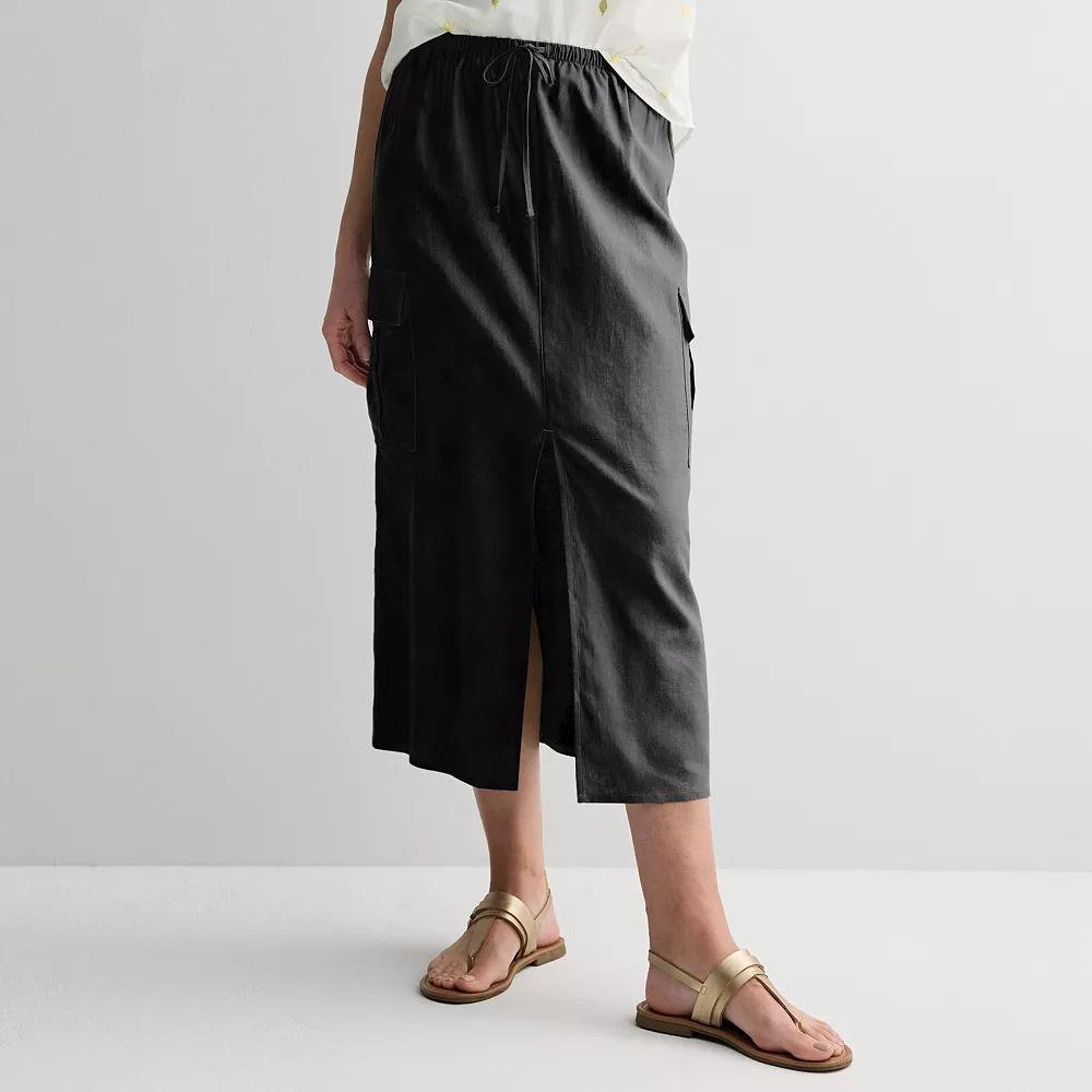 Women's Sonoma Goods For Life® Cargo Utility Skirt, Size: XXL, Black Gem Product Image