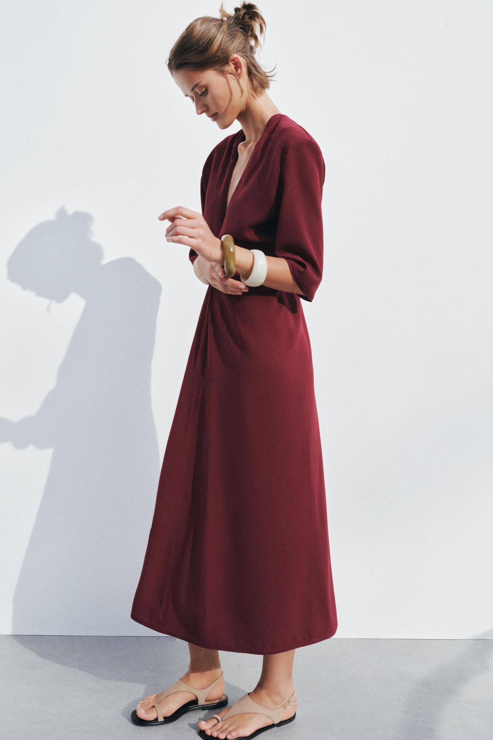 ZW COLLECTION GATHERED MIDI DRESS Product Image