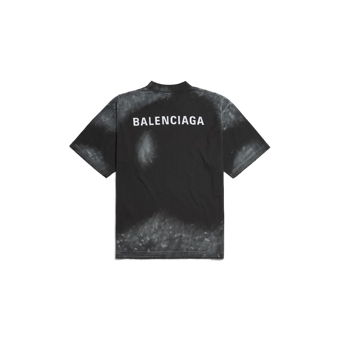 Men's Balenciaga Back T-shirt Medium Fit in Faded Black/white Product Image