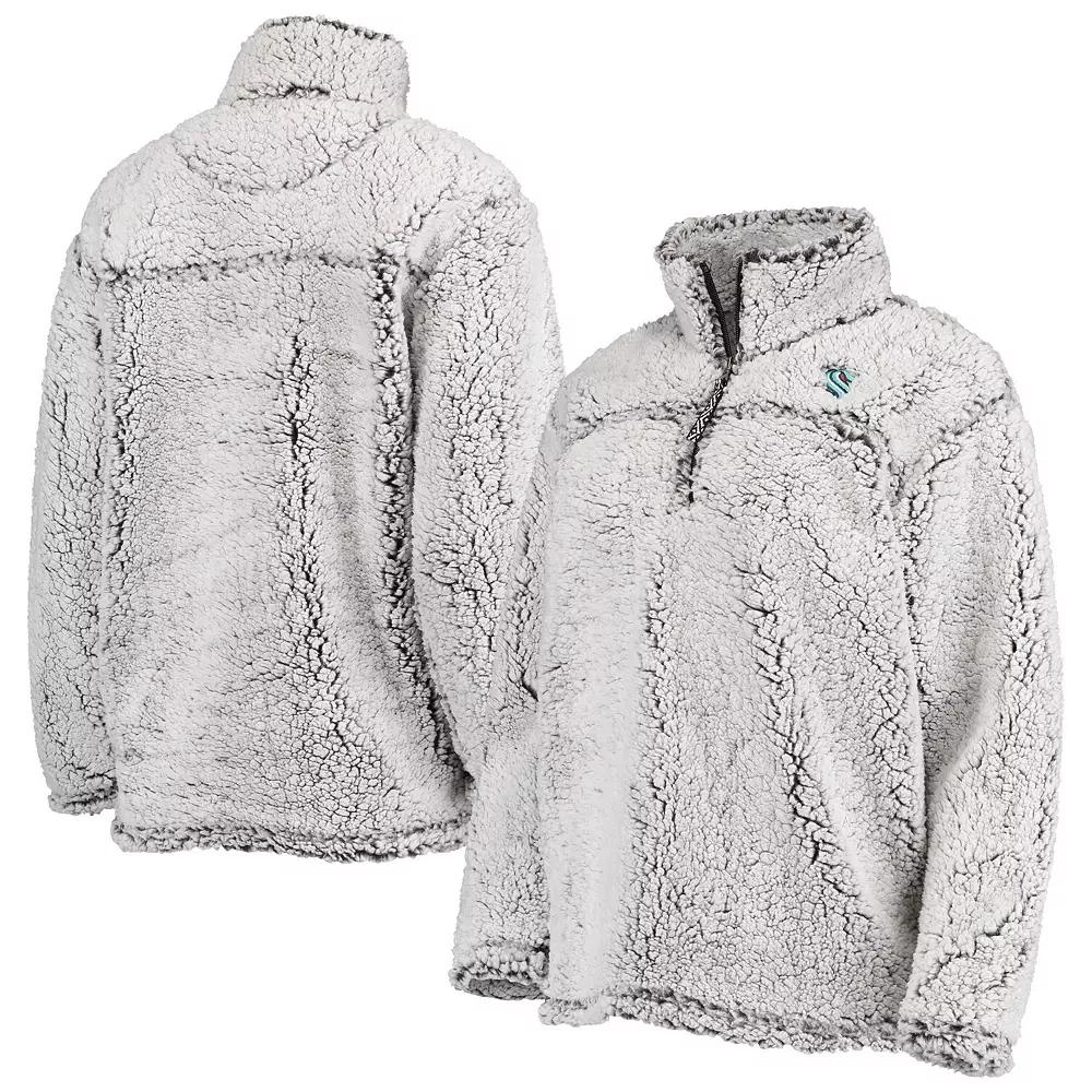 Women's G-III 4Her by Carl Banks Gray Seattle Kraken Sherpa Quarter-Zip Jacket,  Product Image