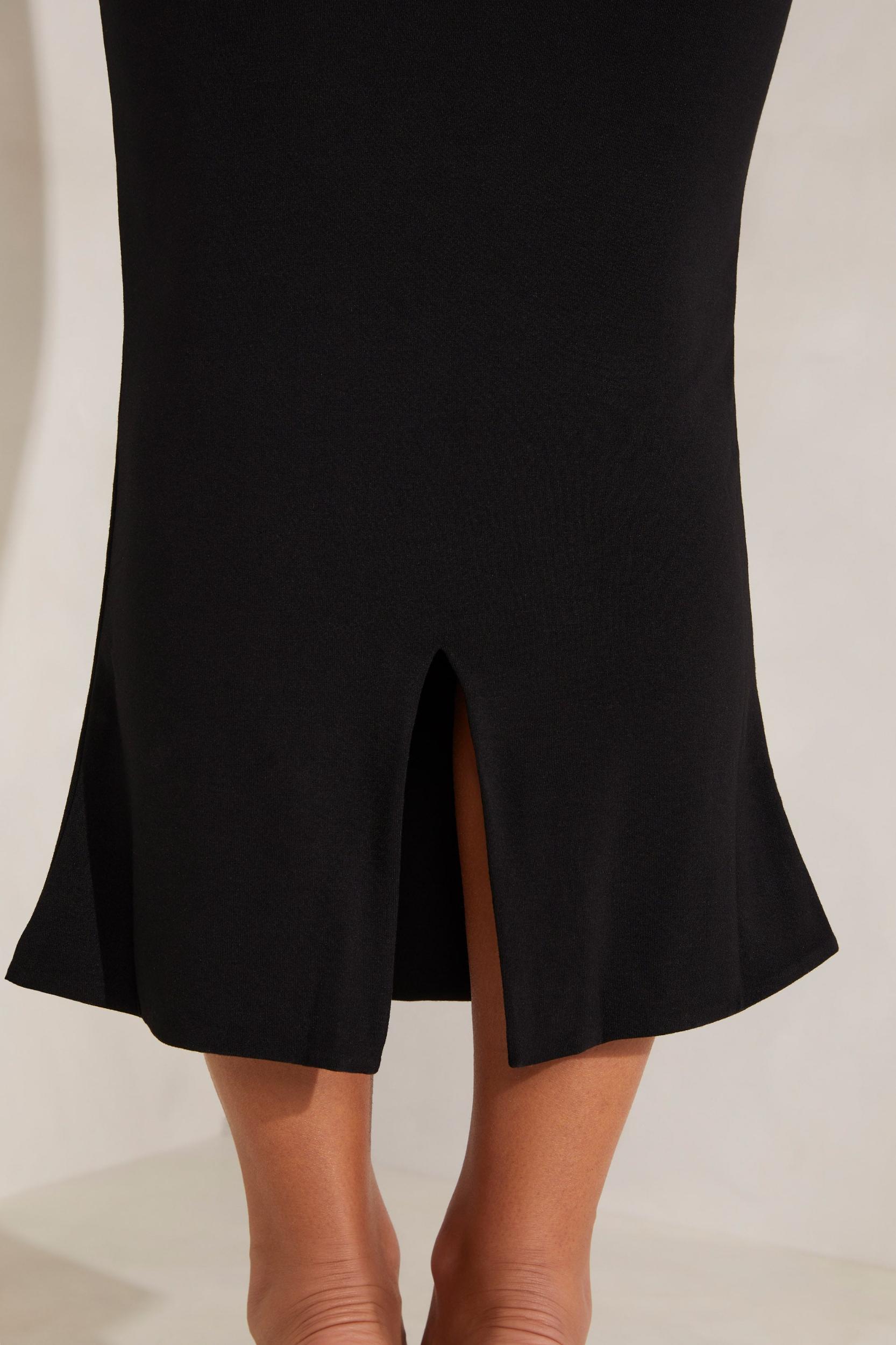 Square Neck Midi Dress in Black Product Image