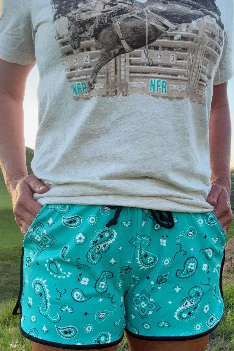Sterling Kreek Bandana Babe Turquoise Shorts Product Image