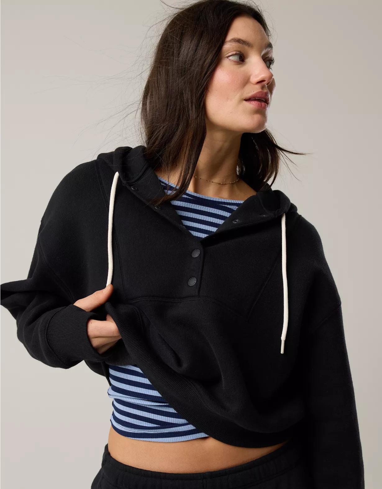 OFFLINE By Aerie Cloud Fleece Snap Front Hoodie Product Image