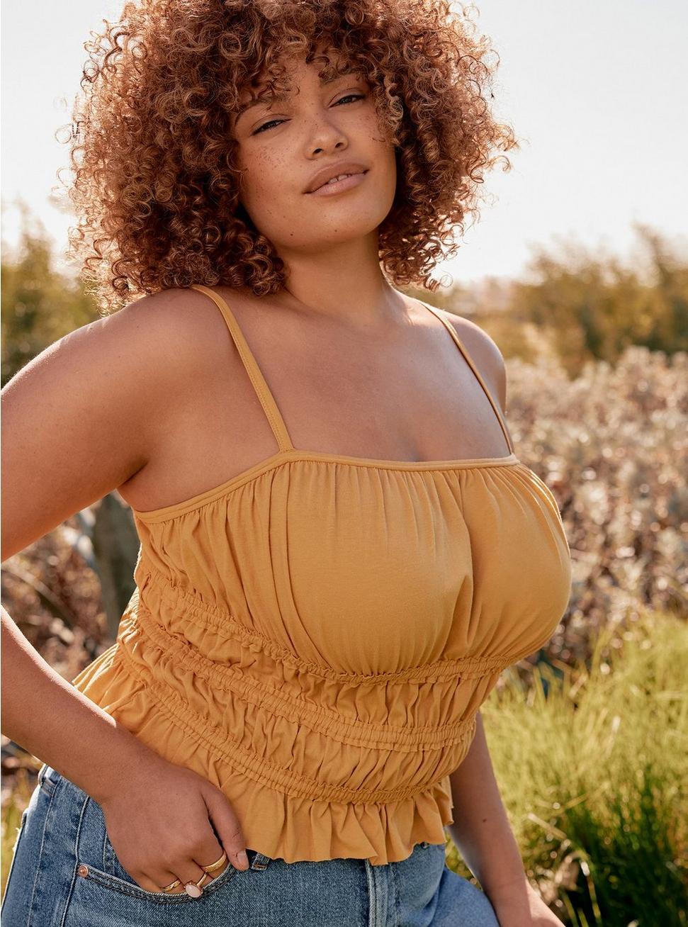 Festi Smocked Crop Cami Product Image