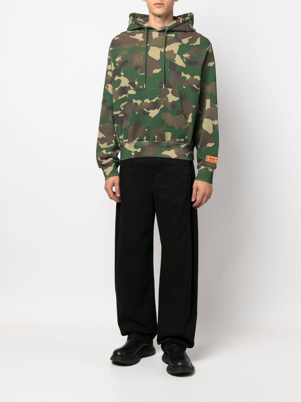camouflage-pattern cotton hoodie Product Image