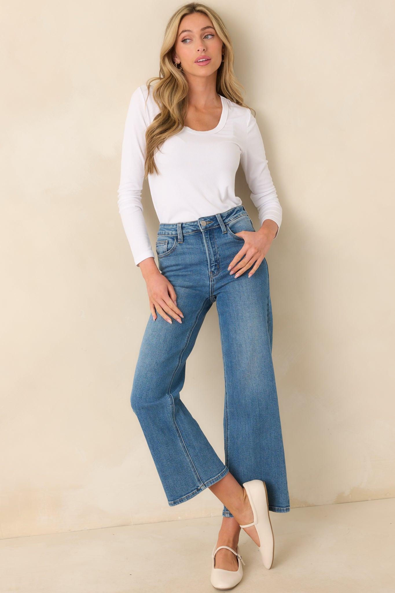 There When You Need It Ivory Ribbed Long Sleeve Tee Product Image