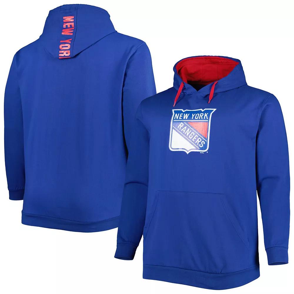 Men's Blue New York Rangers Big & Tall Fleece Pullover Hoodie, Size: 5XB, Ran Blue Product Image