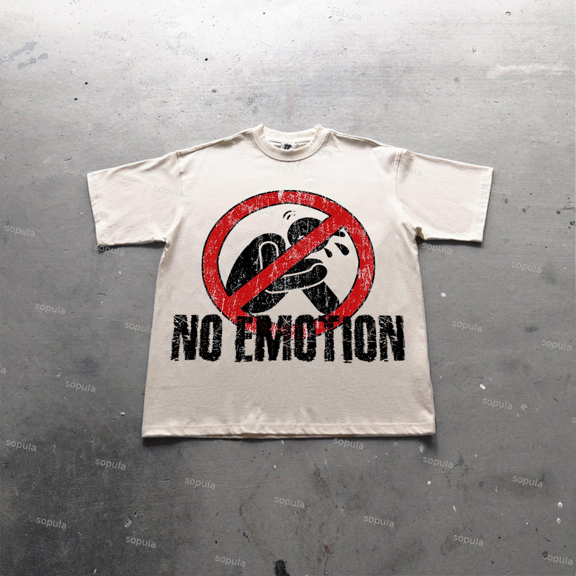 Sopula No Emotion Graphics Print Cotton T-Shirt Product Image