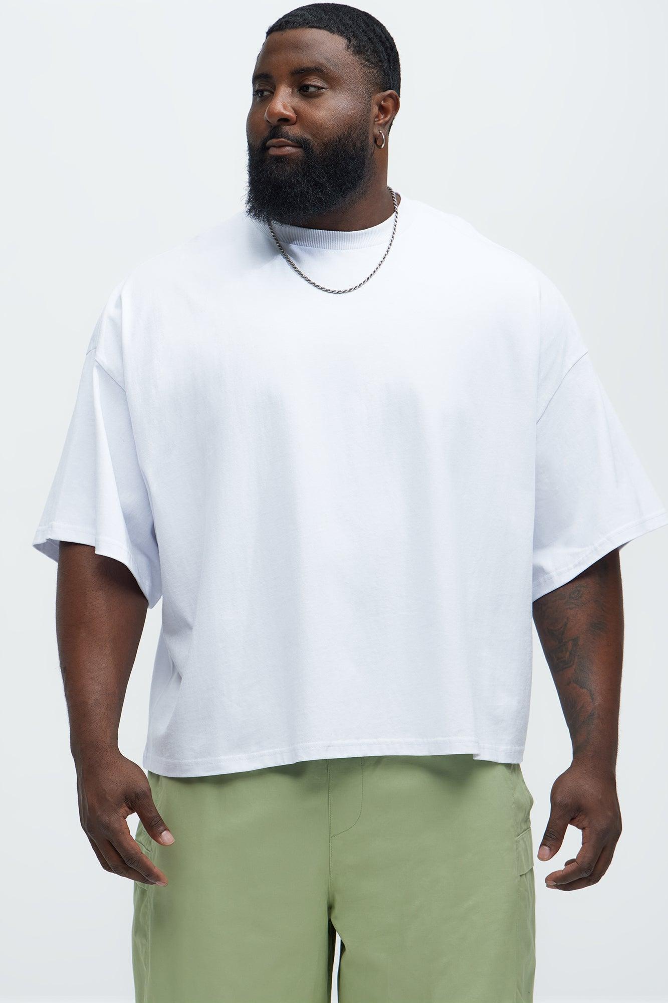 Boxy Cropped Heavyweight Short Sleeve Tee - White Product Image