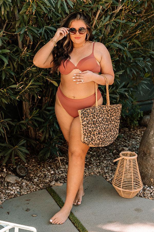 Just Add Water High Waist Bikini Bottom in Rust Curves Product Image