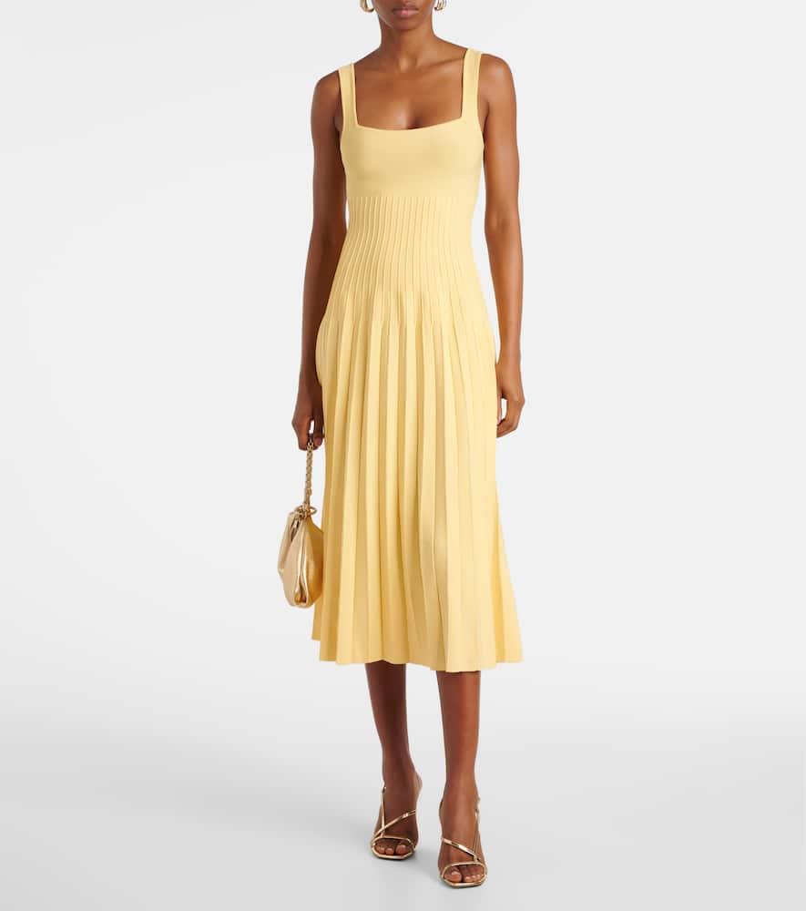 STAUD Yellow Ellison Midi Dress In Lmdp Lemon Drop Product Image
