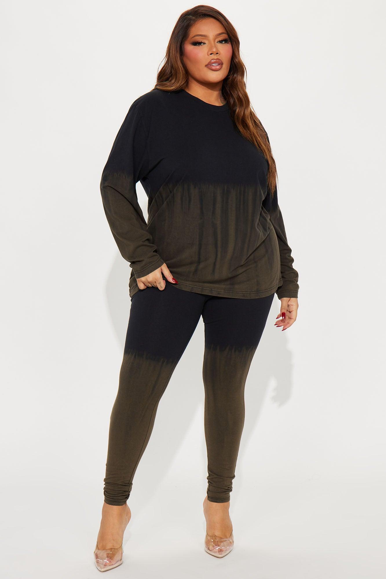 All About It Long Sleeve Legging Set - Black/combo Product Image