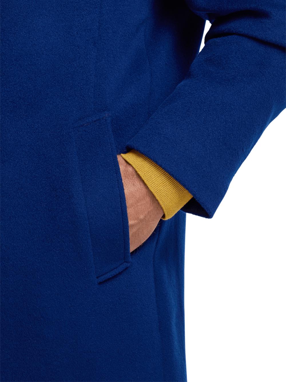 Wool Double Breasted Carcoat - Royal Blue Product Image
