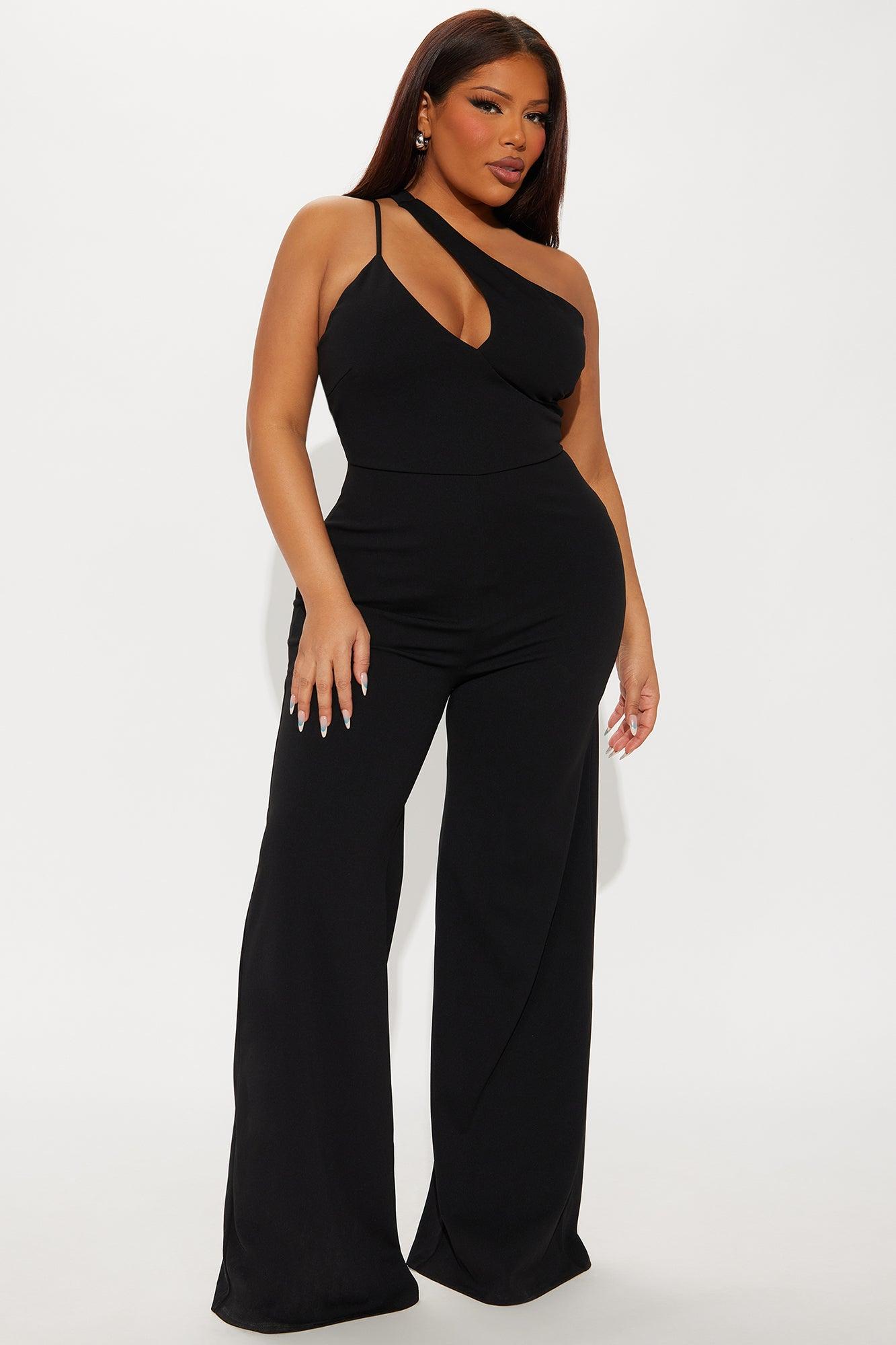 Too Appealing One Shoulder Jumpsuit - Black Product Image