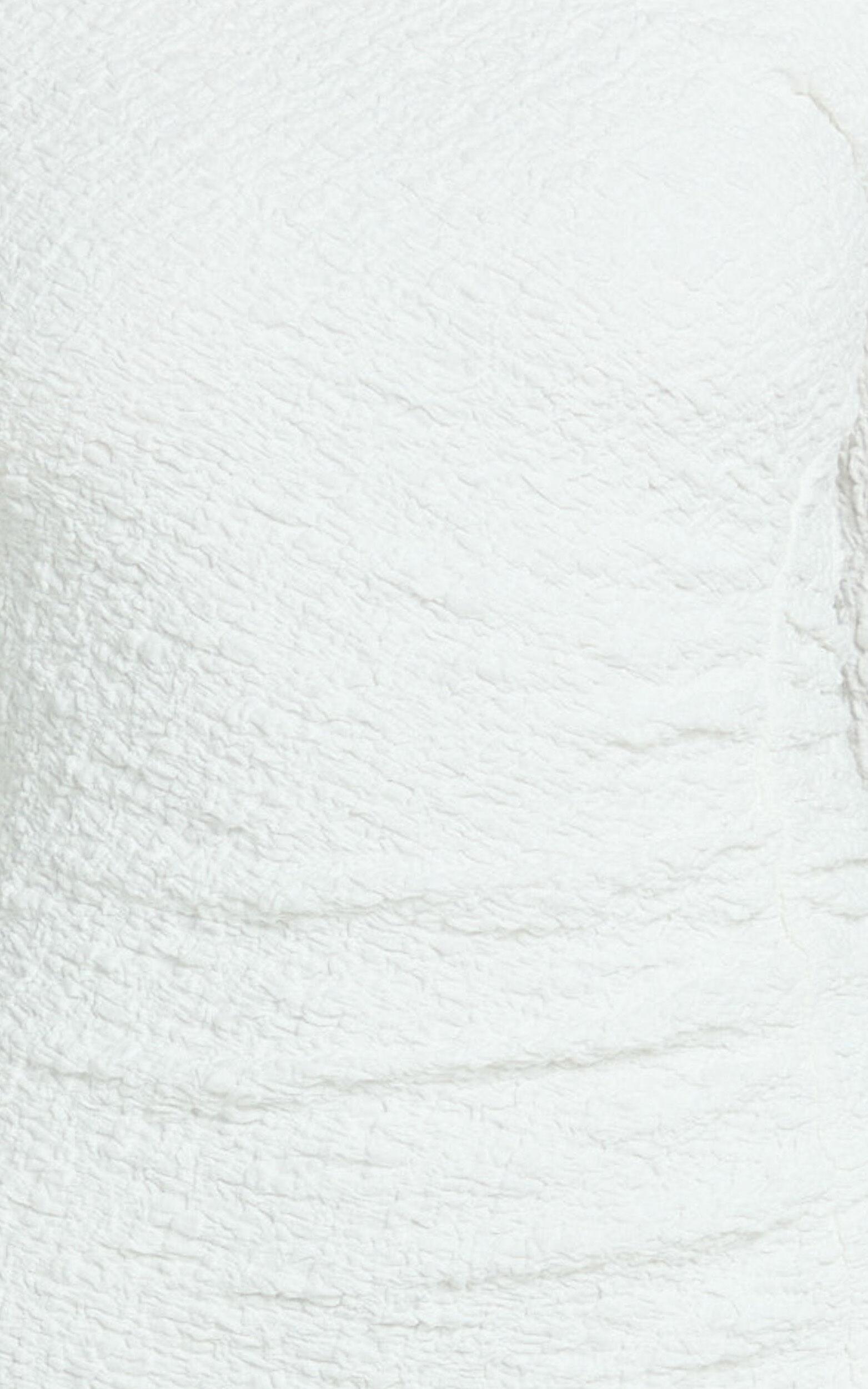 Abbie Mini Dress - Textured Jersey Tip Shoulder Ruched Bodycon Dress in White Product Image