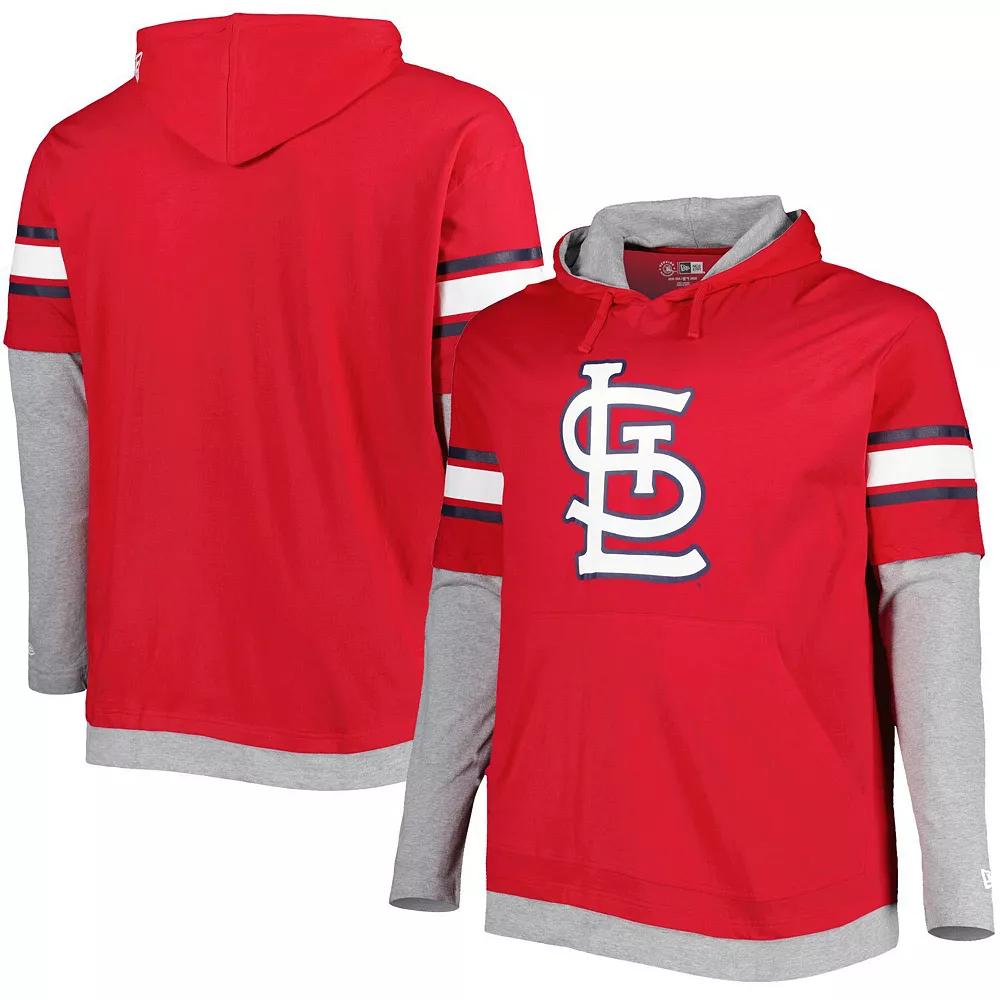 Men's New Era Red St. Louis Cardinals Big & Tall Twofer Pullover Hoodie,  Product Image