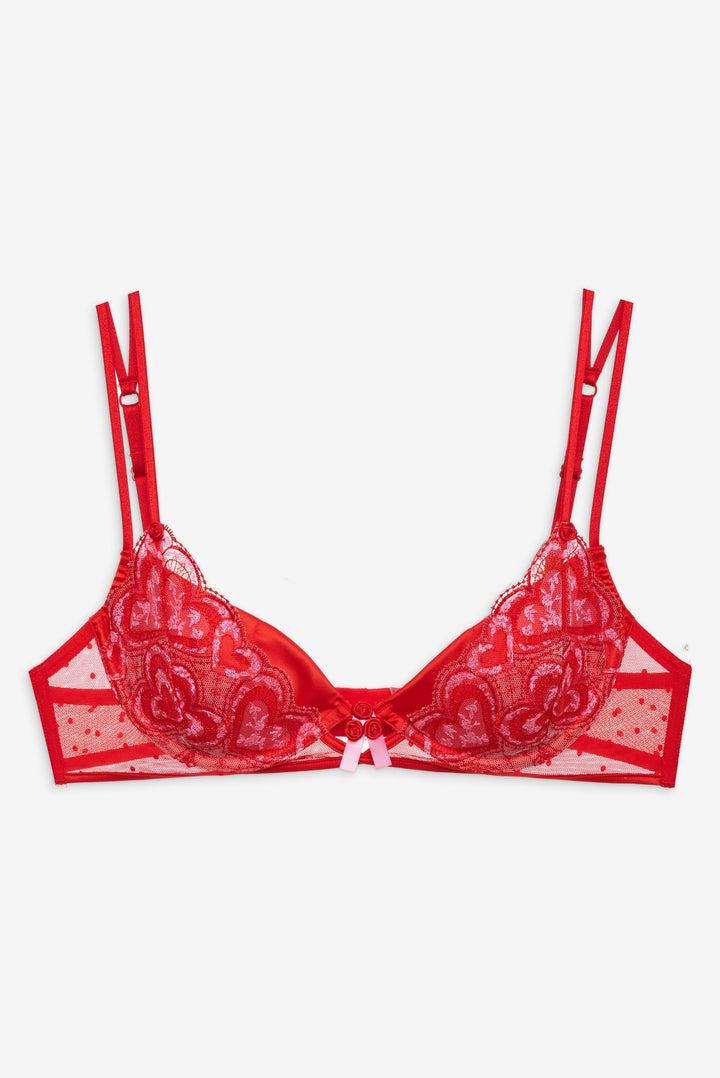 Heartbeat Underwire Bra — Red Product Image