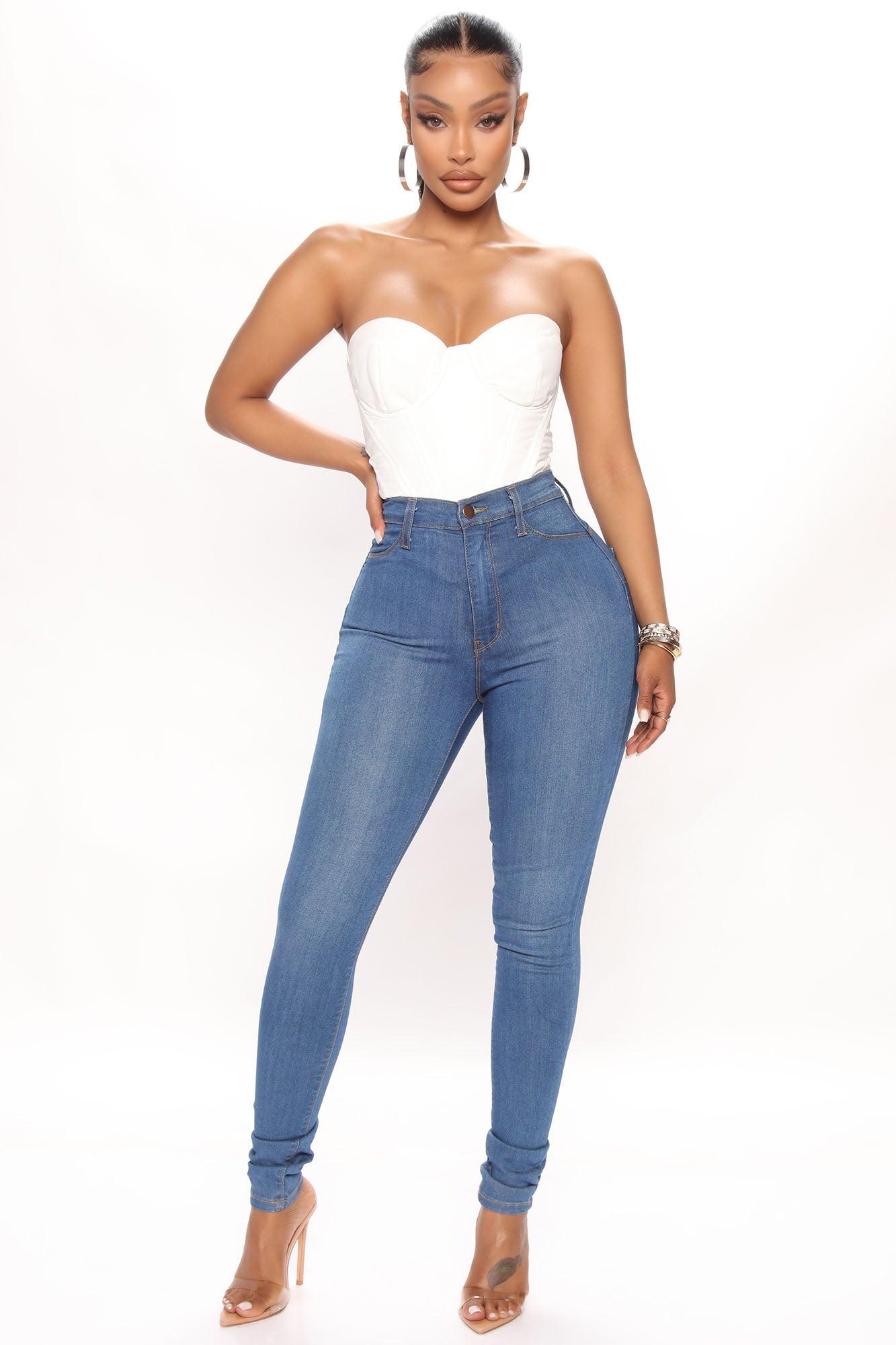 Classic Beauty Booty Lifter Skinny Jeans - Medium Blue Wash Product Image