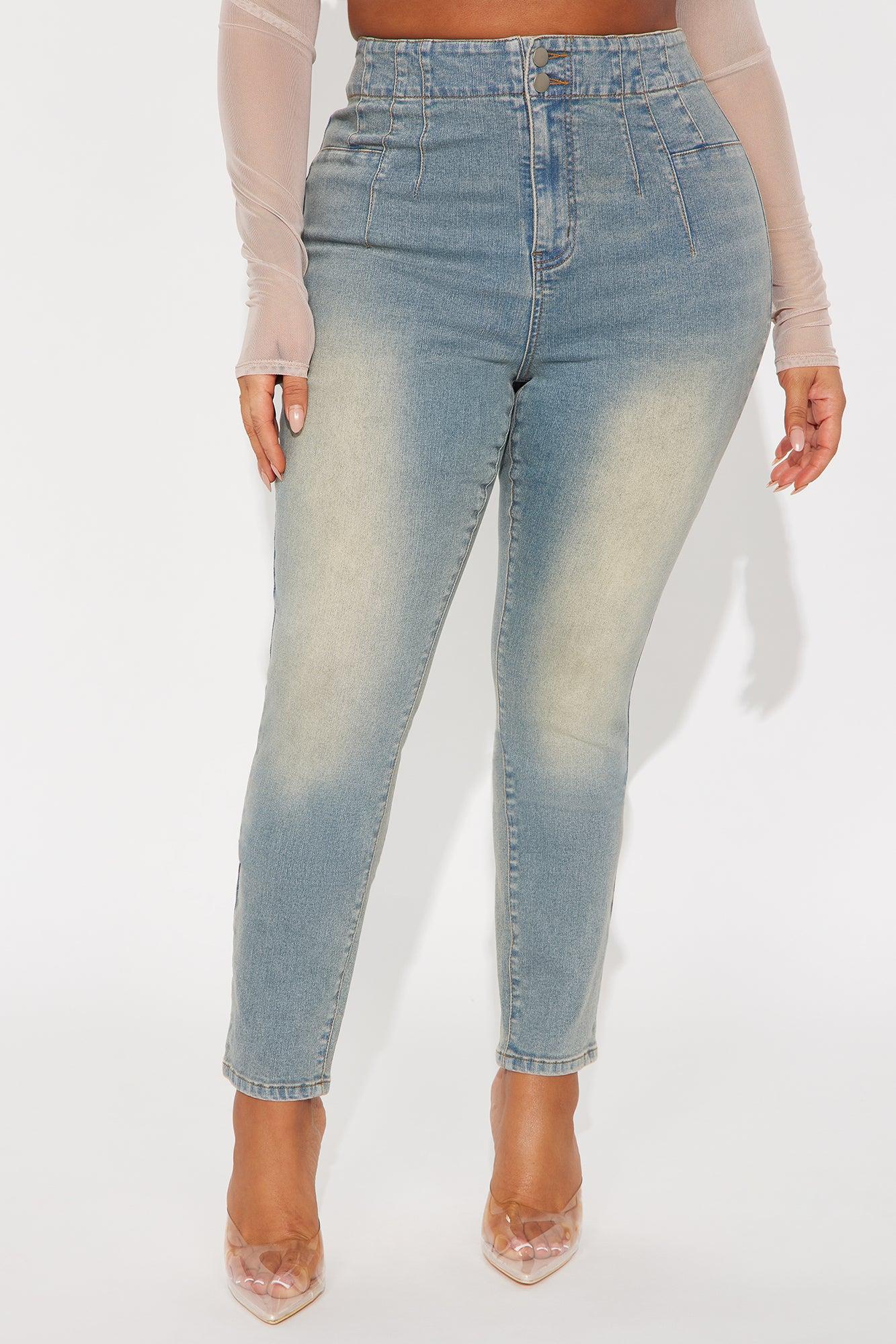 Different Level High Rise Skinny Jeans - Vintage Wash Female Product Image