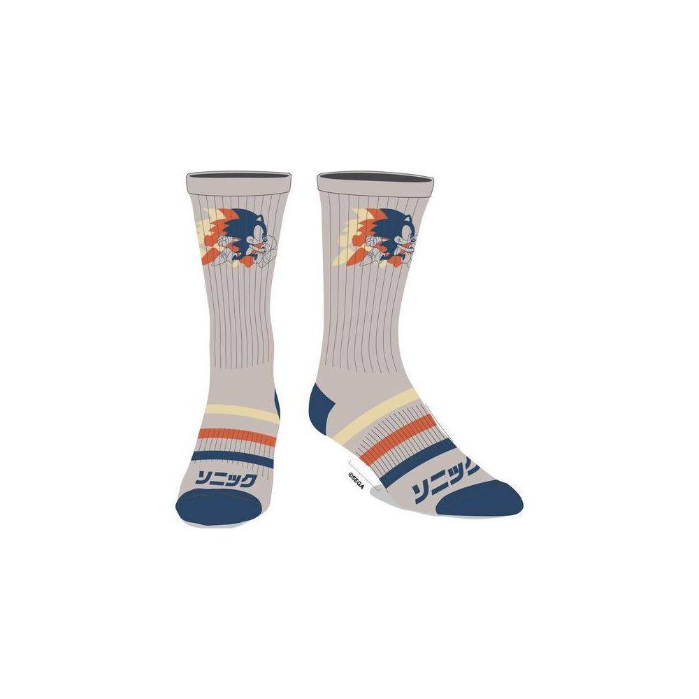 Men's Sonic the Hedgehog Athletic Crew Socks - Off-White 6-12 Product Image
