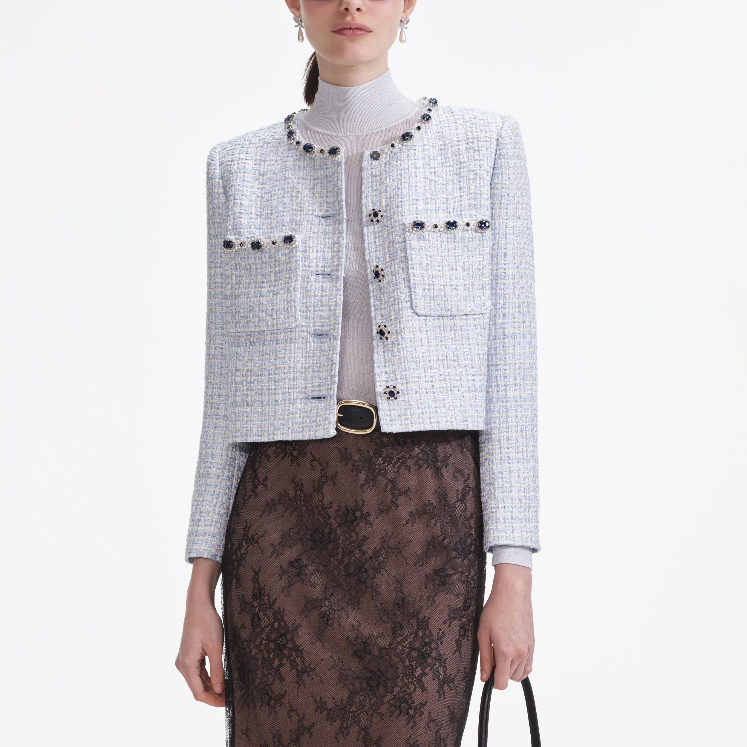 Blue Boucle Jacket Product Image