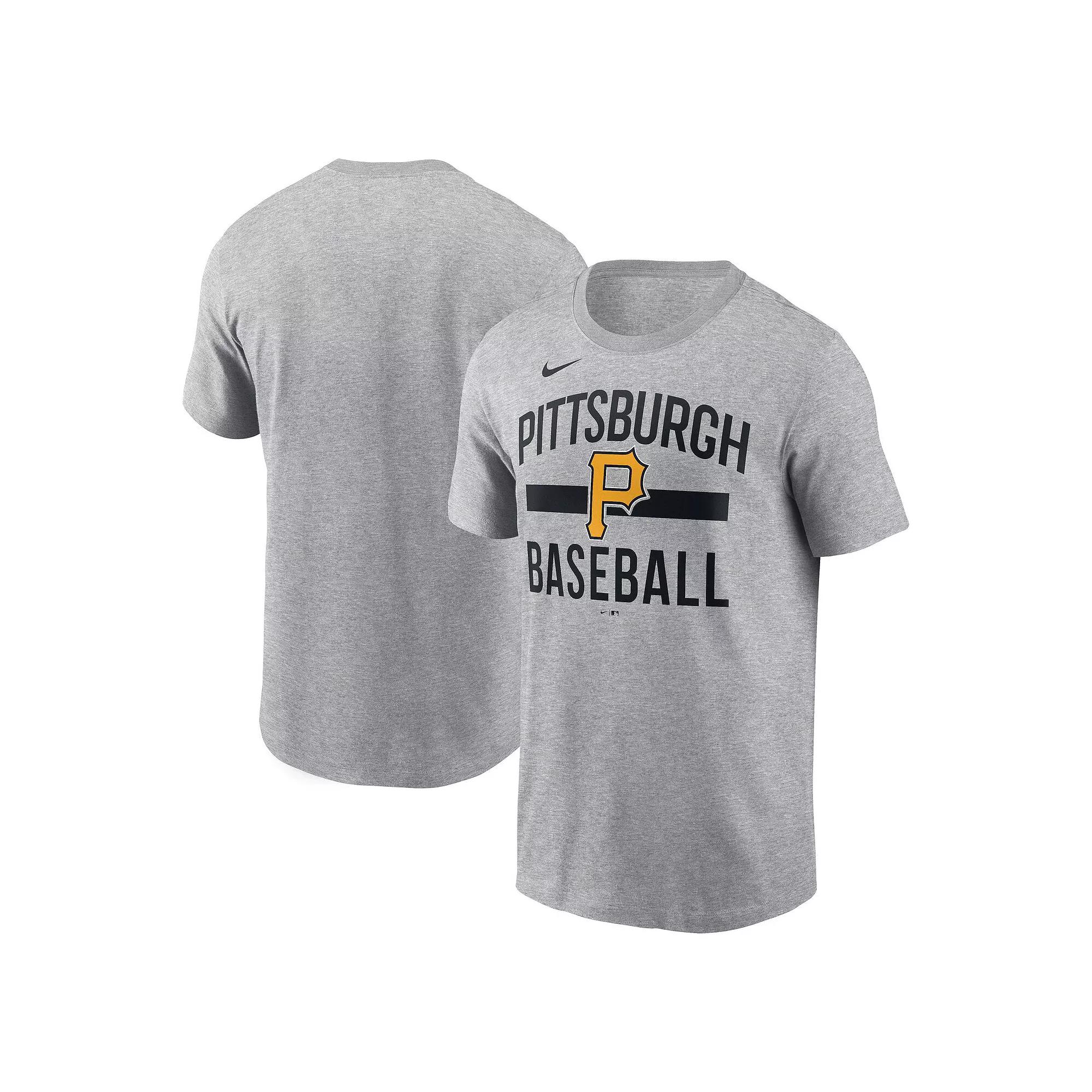 Men's Nike  Heather Gray Pittsburgh Pirates Arched T-Shirt, Size: 2XL, Grey Product Image