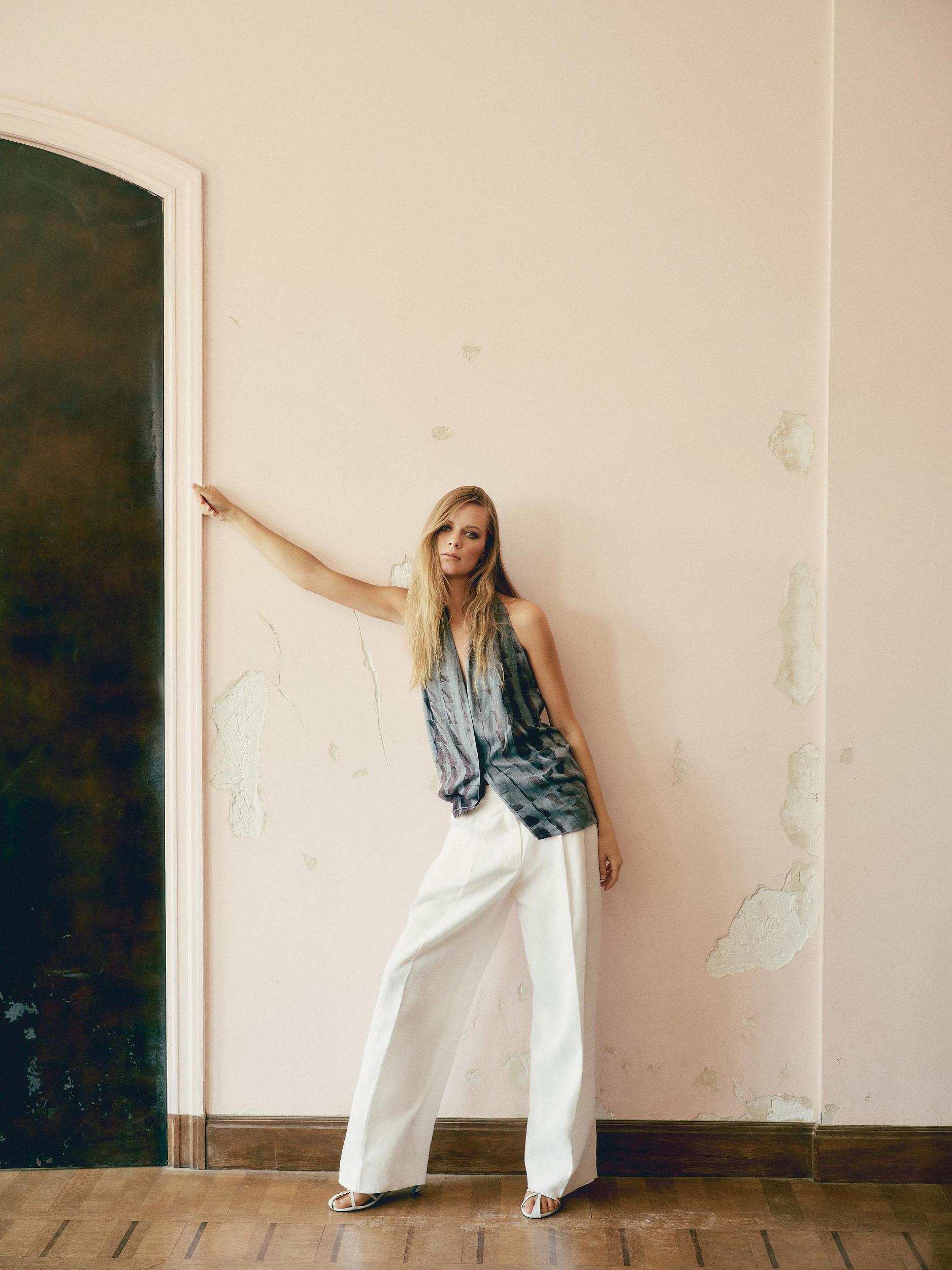 100% linen darted suit trousers Product Image