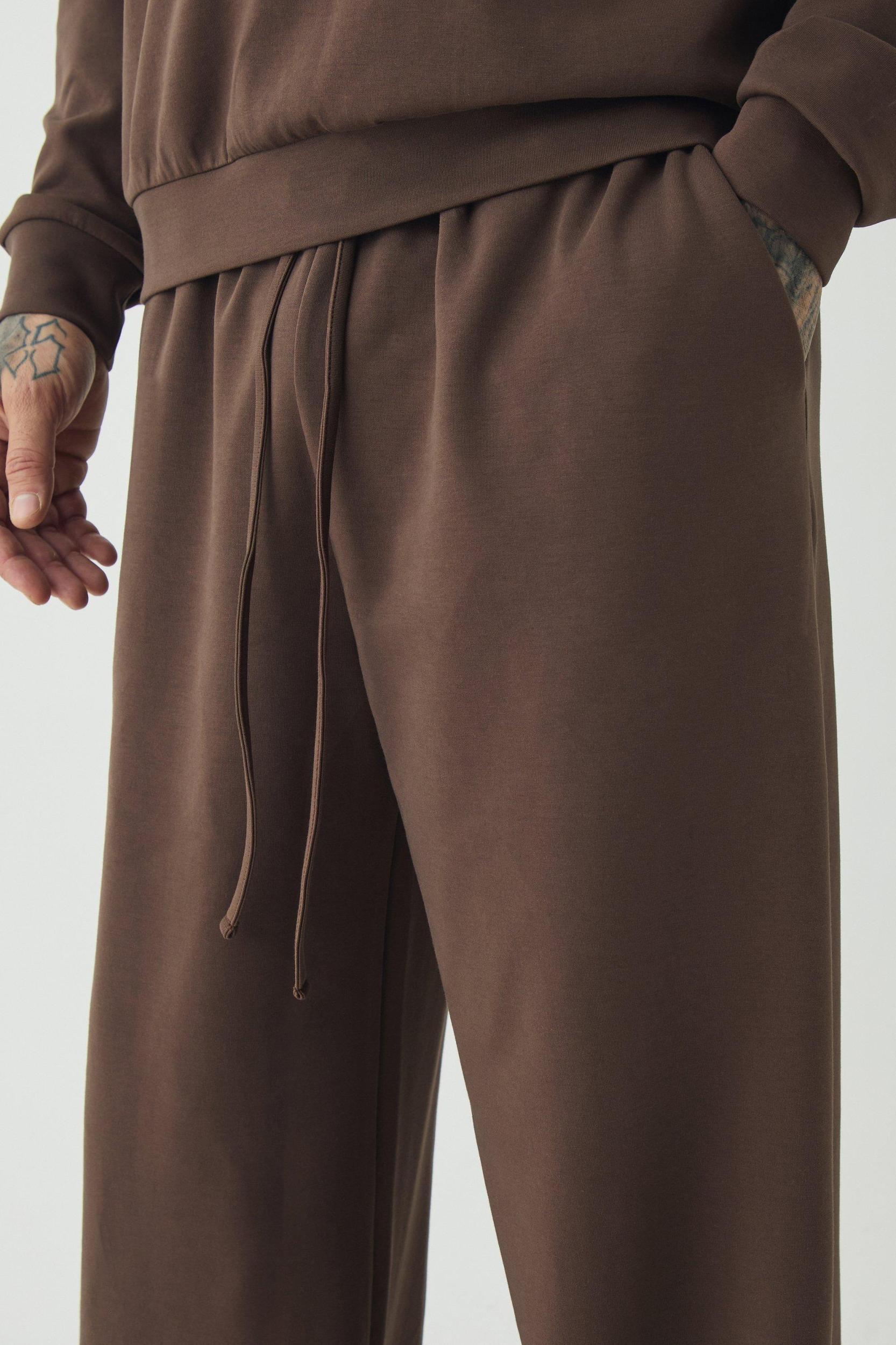 Tall Interlock Smart Wide Leg Pants | boohooMAN USA Product Image