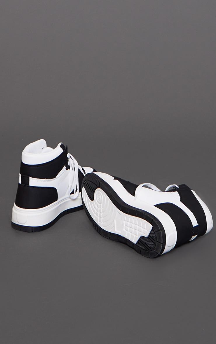 Monochrome Hi Top Lace Up Platform Sneakers Product Image