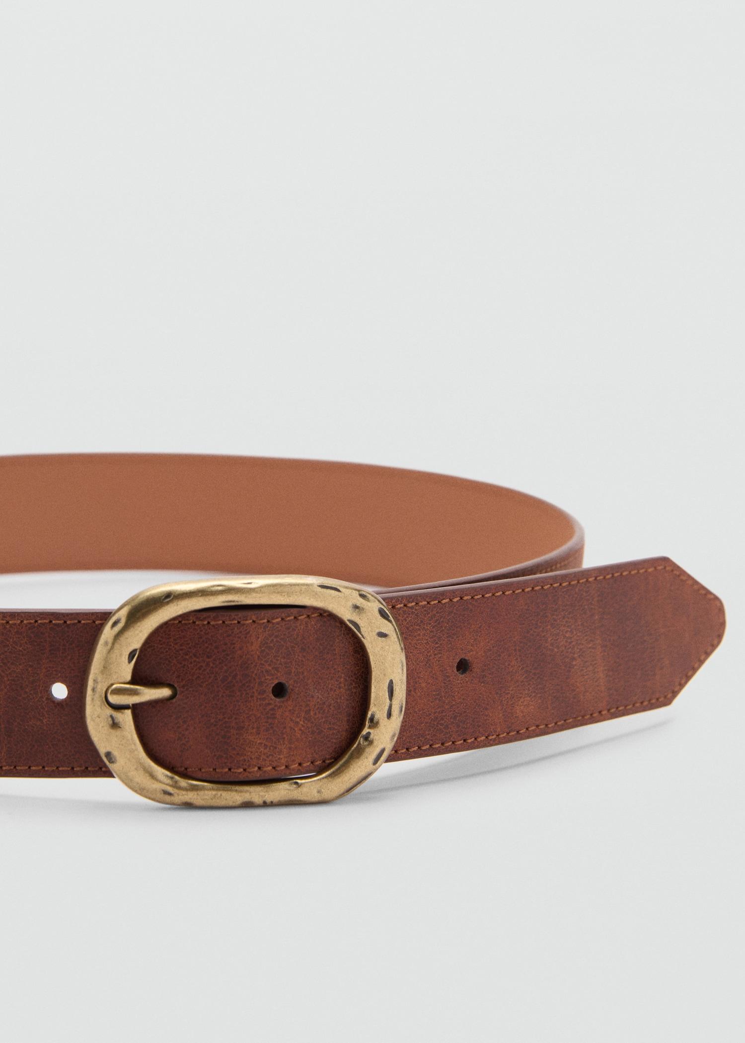 Textured belt with buckle - Women | MANGO USA Product Image