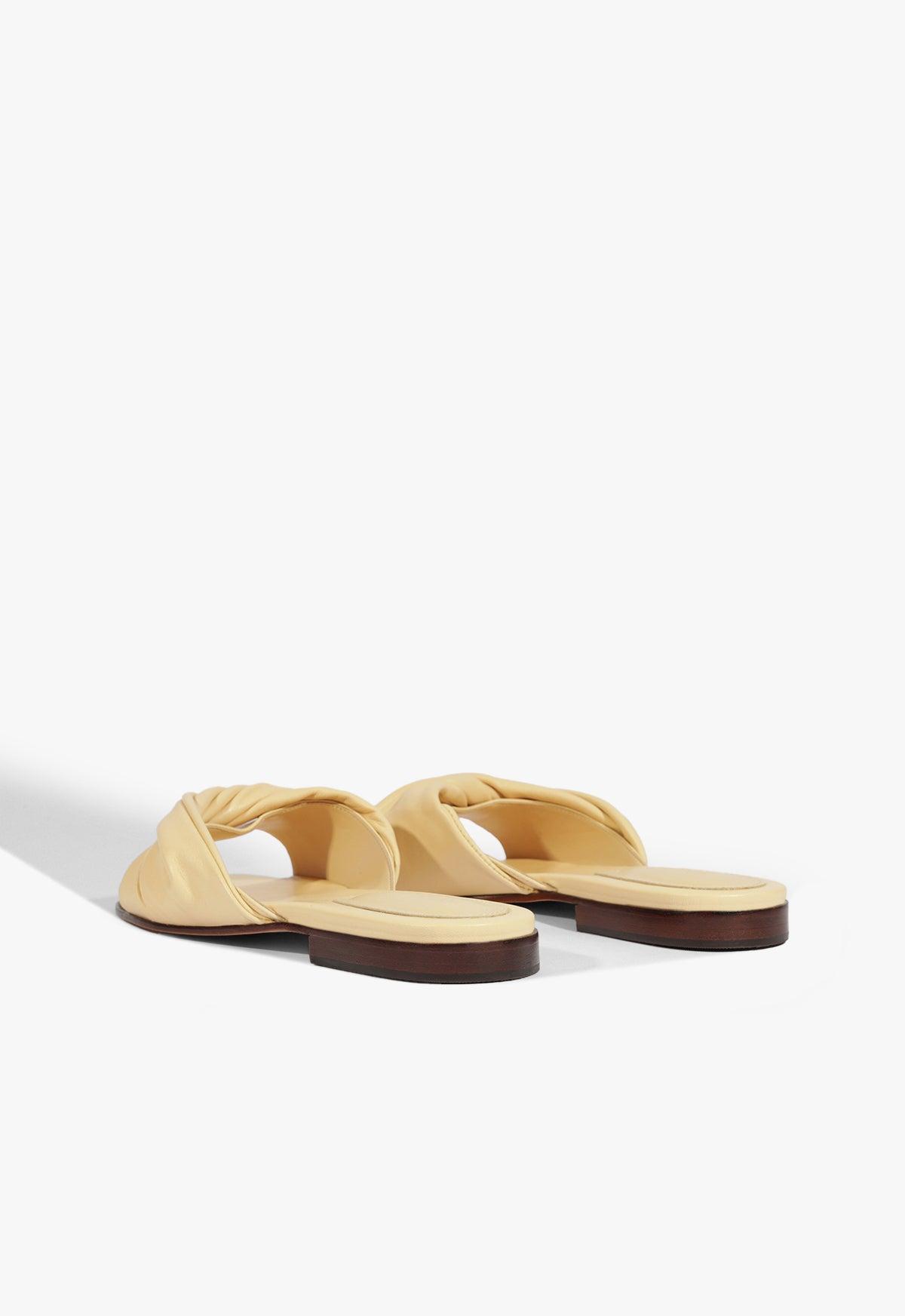 Lori Beige Leather Flat Sandal Product Image