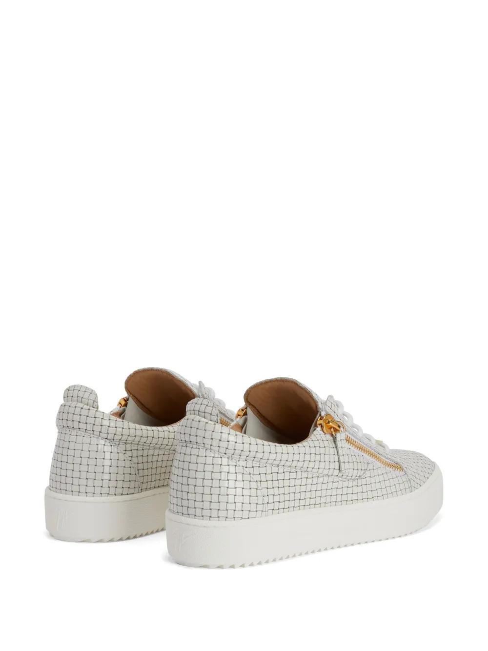 Frankie glossy woven-leather sneakers Product Image