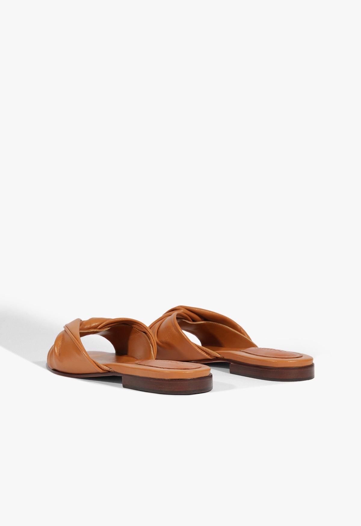 Lori Brown Leather Flat Sandal Product Image