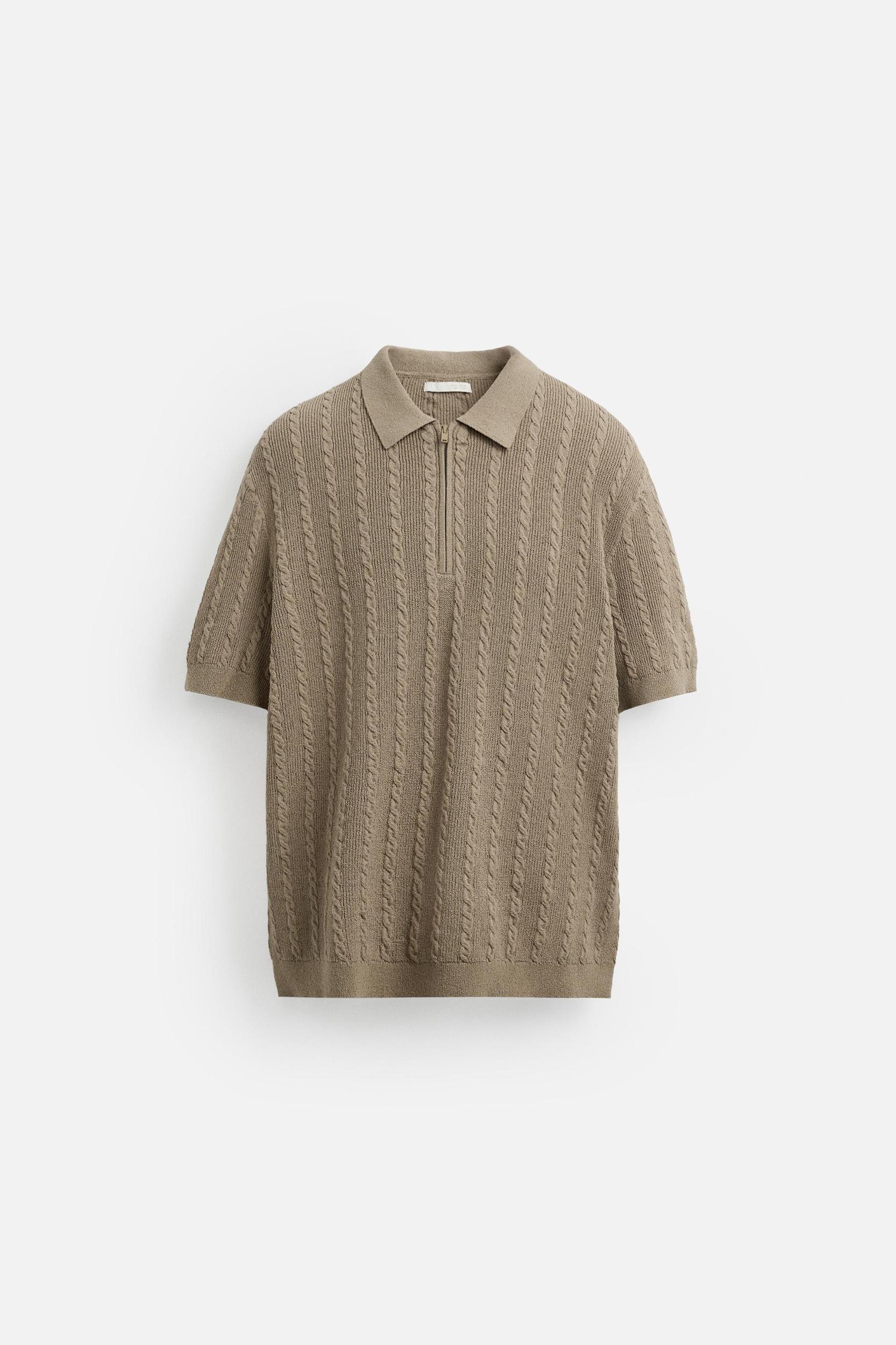 CABLE KNIT POLO SHIRT Product Image