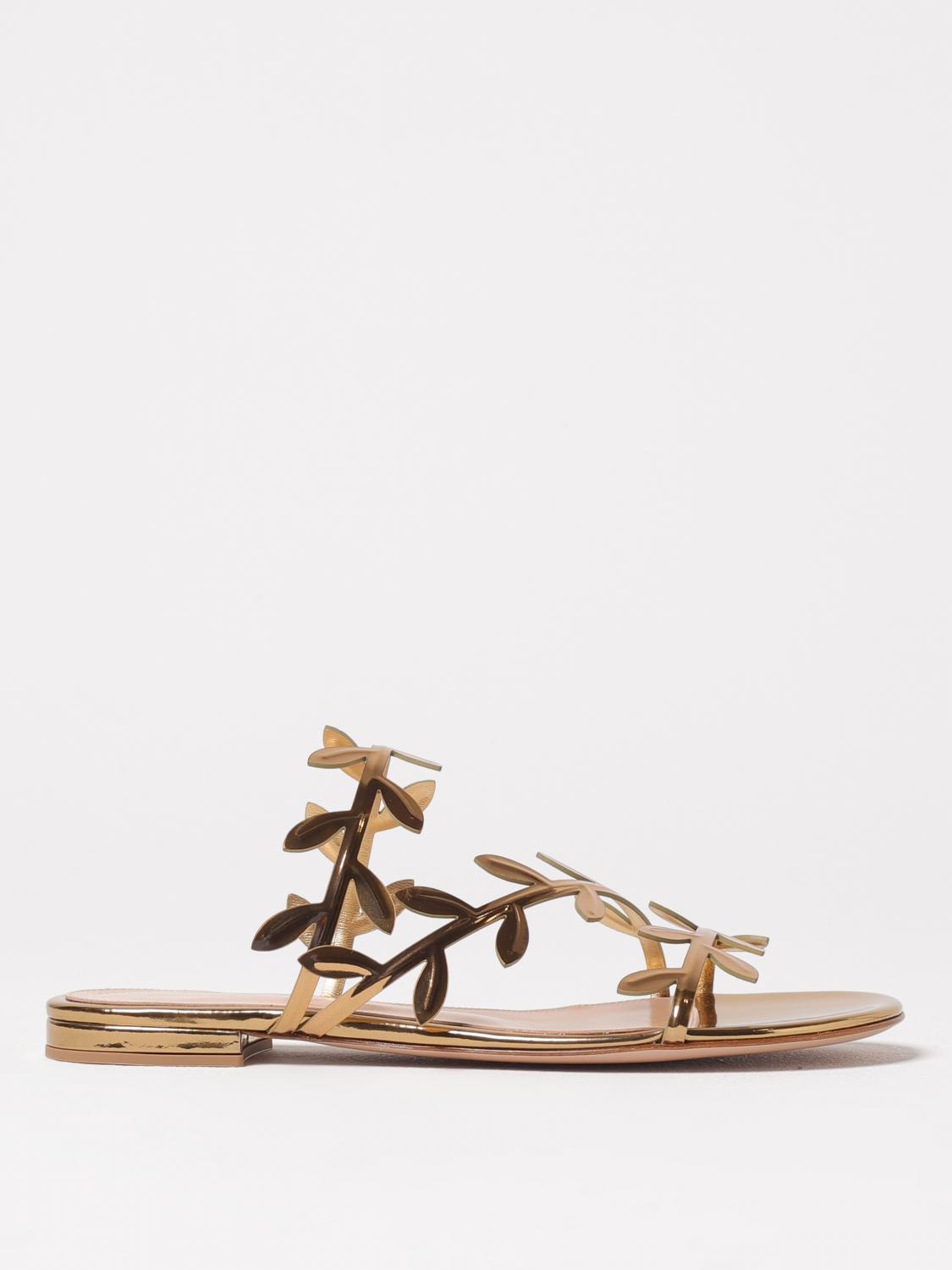 GIANVITO ROSSI Flavia Metallic Leather Sandals In Mekong Product Image