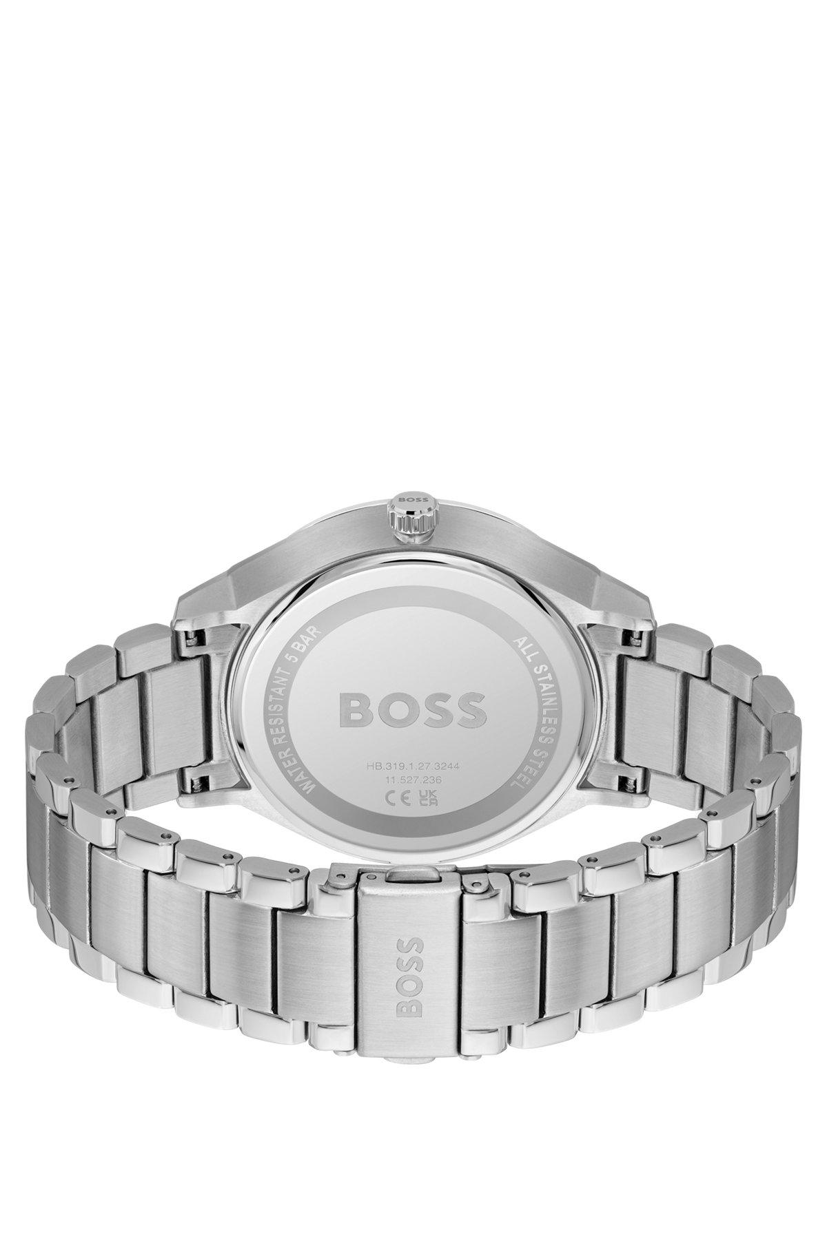 Blue-dial watch with stainless-steel link bracelet Product Image