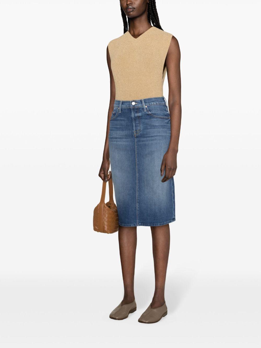 high-rise denim midi skirt Product Image