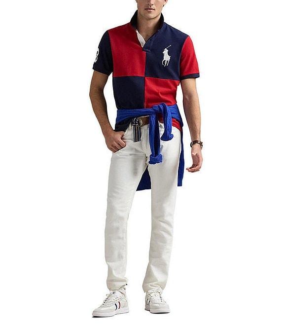 Polo Ralph Lauren Classic Fit Big Pony Color Block Mesh Short Sleeve Polo Shirt Product Image